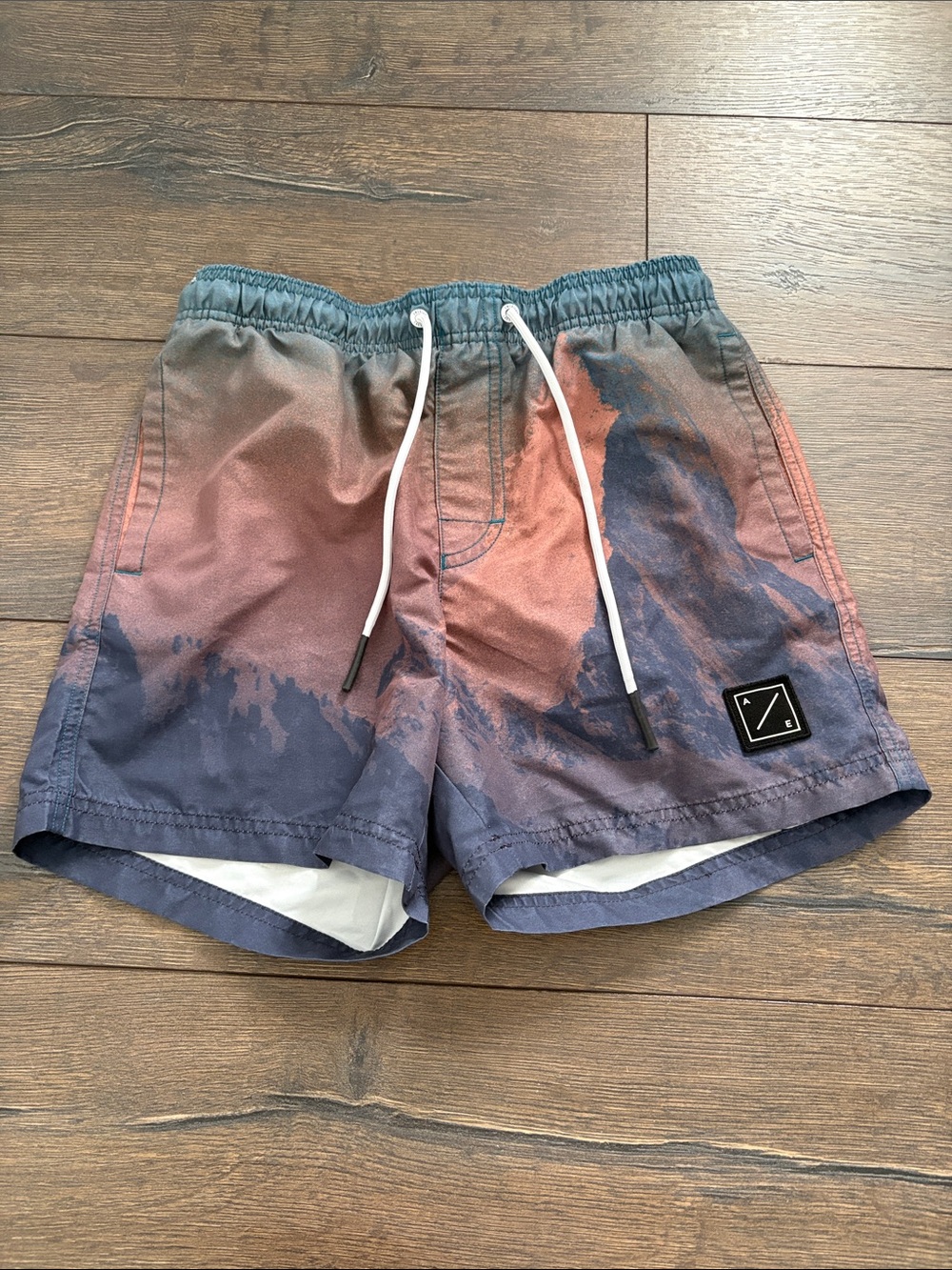 American Eagle Outfitters Ombre Blue and Rust Swim Hybrids